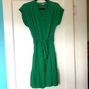 Green dress with belt